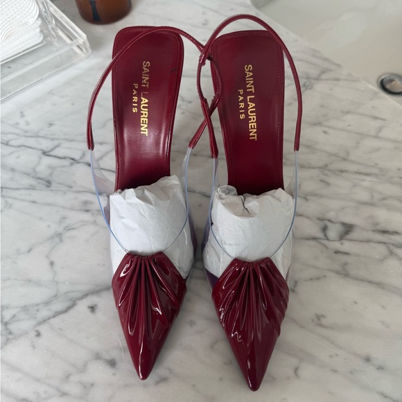 Saint Laurent Deep Red Heels - Picture 1 of 6